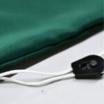 Bacteriostatic green medical laundry bag with carbon thread 90x75 cm