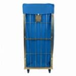 Rear view of laundry trolley with cover 685x810x1850 mm in Royal Blue colour from RTP Radom.