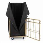 Laundry trolley with black cover and open side panel – RTP Radom.