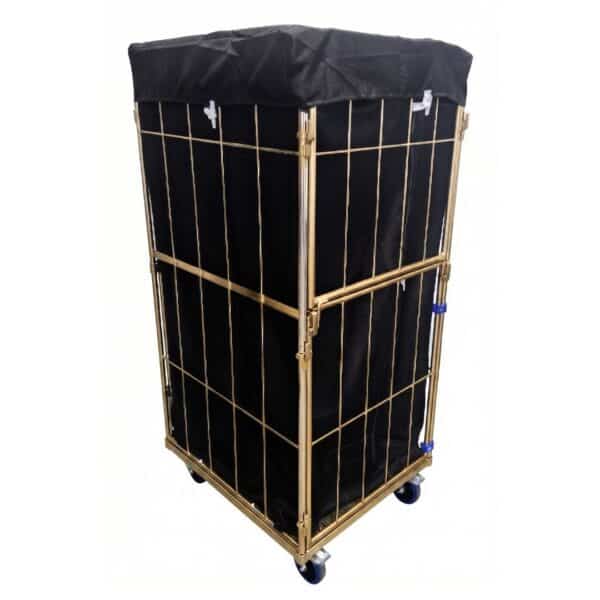 Laundry trolley with closed black cover measuring 685x810x1850 mm – RTP Radom.